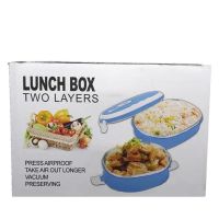 Подвійний термо ланч бокс з нержавіючої сталі Luch box Two Layers LB-2180 на 2 секції, Ланч-бокс контейнер на 2 відділення по 800 мл, Судочок Lunchbox