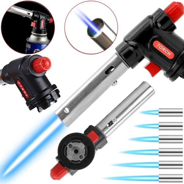 Портативний газовий пальник на балончик Multi Purpose Torch № 504 з туристичний різак з п'єзопідпалом регулюванням полум'я ручний газовий паяльник