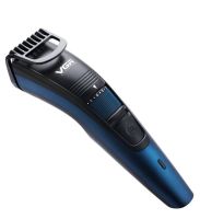 Бездротова акумуляторна машинка VGR V-052 Blue для стрижки волосся і бороди з насадкою, акумуляторний тример бритва для догляду за бородою 5W Синій