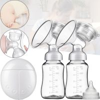 Електричний подвійний молоковідсмоктувач Breast Pump RH - 228 300 мл для годування і зберігання грудного молока з масажною насадкою пляшечками і соскою RH228