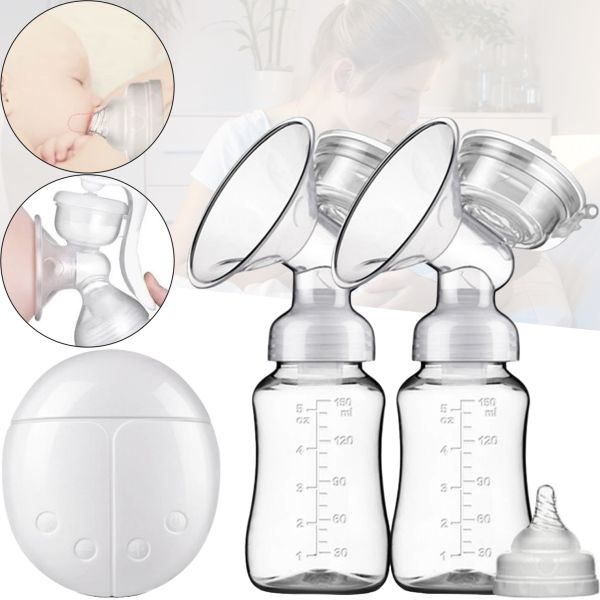 Електричний подвійний молоковідсмоктувач Breast Pump RH - 228 300 мл для годування і зберігання грудного молока з масажною насадкою пляшечками і соскою RH228