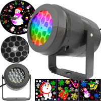 Новорічний лазерний проектор Led Projection Light 1367-3 на 16 малюнків, Настінний обертовий проектор підсвічування з кронштейном для дому Чорний