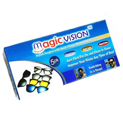 Универсальные очки солнцезащитные антибликовые Magic Vision 5 в 1 со сменными линзами на магнитах, Поляризованные очки с магнитными сменными линзами