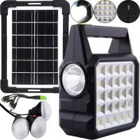 Автономна Сонячна зарядна станція Solar Gdlite GD-105 Power Bank з сонячною панеллю і 3 LED лампочки, Прожектор ліхтар з функцією повербанка