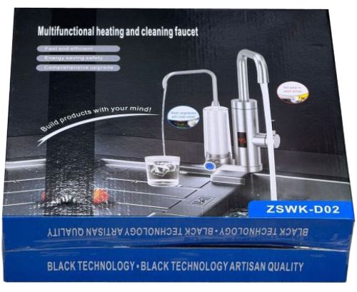 Проточный водонагреватель Faucet ZSWK-D02 с LCD дисплеем с фильтром для очистки воды, Электрический нагреватель в виде крана 220V нижнее подключение