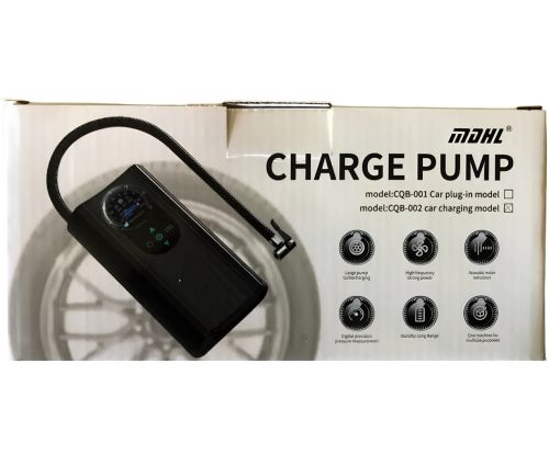 Автомобільний повітряний компресор Charge Pump CQB002 3600mAh акумуляторний автокомпресор з ліхтариком і дисплеєм, насос для підкачки шин 150 PSI