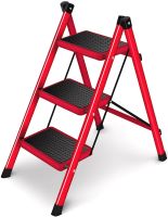 Складна драбина на 3 ступені Mastar 3 Step Ladders до 150 кг розкладна триступенева одностороння сходи з антиковзаючим покриттям 84х40 см