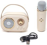 Дитячий бездротової ретро караоке Pulse Platinum C20 Plus портативна водонепроникна Bluetooth колонка з мікрофоном на акумуляторі TF FM USB