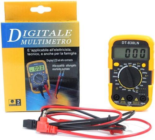Цифровий мультиметр тестер Digital UK-830LN DT 830 lnv універсальний ручний тестер сили струму, напруги і опору з дисплеєм DT-830 Жовтий