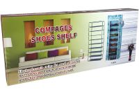 Розкладний тканинний шафа органайзер Compages Shoes Shelf T - 1099 складаний каркасний стелаж для зберігання взуття Shoe Cabinet 160x60x30 Коричневий
