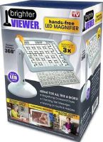 Настільна лупа на штативі Reading Brighter Viewer LK2303-91 3х збільшувальне скло зі світлодіодним LED підсвічуванням на підставці для читання біле