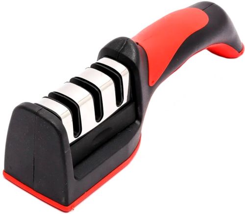 Точилка для кухонных ножей Knife Sharpener RS-168 кухонная ручная ножеточка с ручкой, настольный станок на 3 уровня заточки с полировкой NJ-523