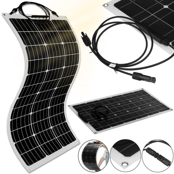 Монокристалічна гнучка сонячна панель Dusson Flexible Panel 100W 18V складна водонепроникна батарея 100Вт розкладний модуль для зарядки