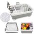 Складна кухонна сушарка для посуду Kitchen Craft Joseph Extend BN-090 розкладна, силіконова сушка для тарілок і кухонних приладів, піддон