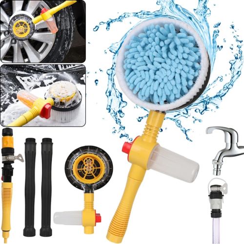 Обертається насадка для шланга Water Blast Cleaner Roto Brush MC - 1065 комплект для миття та чищення з щіткою з мікрофібри і резервуаром для авто