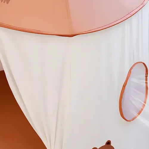 Дитячий намет у вигляді будиночка Bear Play Tent Ведмідь із прапорцем і вікном, Ігровий намет Ведмедик 110x110x130 см для дому та вулиці з сумкою для дітей