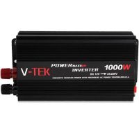 Автомобільний інвертор V-TEK PowerMaxx SSK-1000W 12V-220V, Авто перетворювач напруги струму 12В 1000Вт від прикурювача і акумулятора Чорний