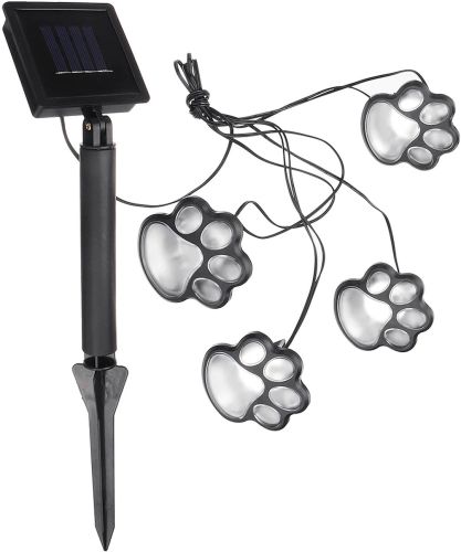 Садові світяться сліди Paw Print Light DL49 автономний вуличний LED світильник в грунт, світлодіодне освітлення для газону на сонячній батареї