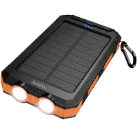 Портативний зарядний пристрій HOCO J164 Power Bank 8000mAh з сонячною панеллю і ліхтариком Solar 10W зовнішній акумулятор повербанк для зарядки