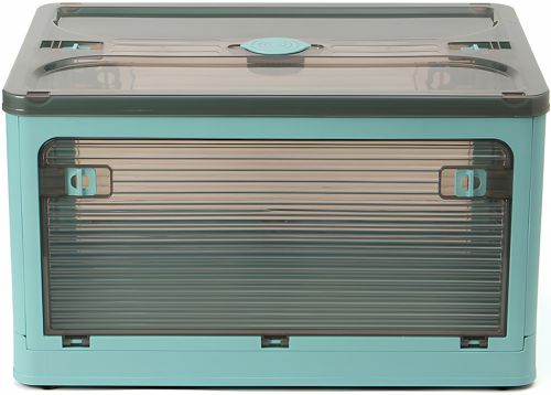 Складаний прозорий органайзер Joybos Foldable Storage Box 43х31х24 см розкладний пластиковий ящик на коліщатках для зберігання речей, одягу та постільної білизни