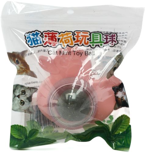 Іграшка ласощі кулька з котячою м'ятою Cat Mint Toy Ball AND LY-757 обертовий ролик з натуральної м'яти, смаколик м'ята на липучці для котів