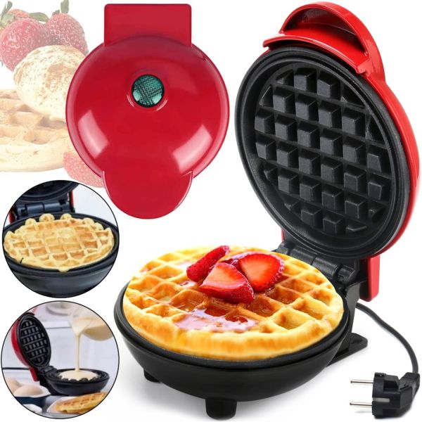 Електрична міні-вафельниця Mini Maker Waffle MAG-686 10.5 см вафельниця для віденських і бельгійських вафель XL-287 з антипригарним покриттям 350W Червона