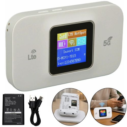 Портативний роутер модем з екраном Wireless Mobile Wi-Fi Pro MF68E 4G/5G акумуляторний вай фай маршрутизатор зі слотом сім карти і знімною батареєю