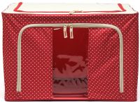 Складаний органайзер з кришкою Stenson TD00560 XL кофр для зберігання речей та одягу з віконцем і ручками 60х42х40 см розкладна коробка бокс на 100 л