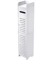 Підлоговий пенал у ванну Sleek Bathroom Storage Cabinet PK-01 вузька пластикова шафа 80х15х15 см органайзер з тримачем для зберігання паперу Білий
