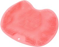Силіконовий масажний килимок Чистюля щітка Shower Foot Scrubber Mat Pink LY-379 для спини і ніг на присосках, настінна мочалка для душу Рожева