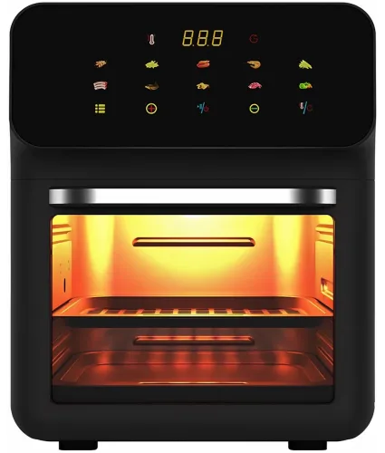 Мультипіч Аерогриль з обдувом Silver Crest FD-1015B 3000W 15л електронна аерогриль для приготування їжі без олії 10 програм настільна фритюрниця від мережі