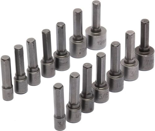 Набір торцевих шестигранних головок Power Nut Driver 14pcs комплект швидкозмінних насадок з тримачем для зберігання, посилені біти для шуруповерта