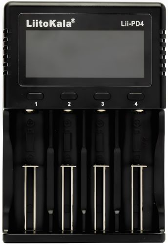 Зарядний пристрій для акумуляторів LiitoKala Lii-PD4 універсальна зарядка c LCD дисплеєм індикатором для батарейок 18650 на 4 акумулятори