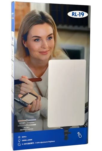 Світлодіодна прямокутна лампа Ring Light RL - 19 70W LED прожектор 3 режими світіння з пультом ДУ для студійної фото і відео зйомки від мережі