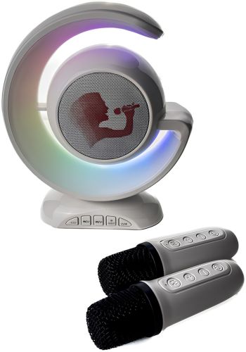 Портативний нічник з караоке Lightshow YS - 110 настільна бездротова лампа з Bluetooth колонкою, двома мікрофонами і світлодіодним RGB підсвічуванням
