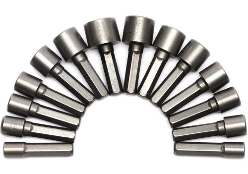 Набір торцевих шестигранних головок Power Nut Driver 14pcs комплект швидкозмінних насадок з тримачем для зберігання, посилені біти для шуруповерта