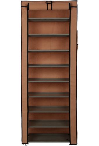 Розкладний тканинний шафа органайзер Compages Shoes Shelf T - 1099 складаний каркасний стелаж для зберігання взуття Shoe Cabinet 160x60x30 Коричневий