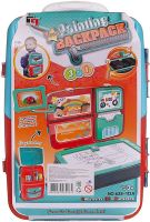 Навчальний набір для малювання Painting Backpack 628 - 113a 3 в 1 дошка для творчості в рюкзаку, розвиваючий дитячий комплект юного художника Синій