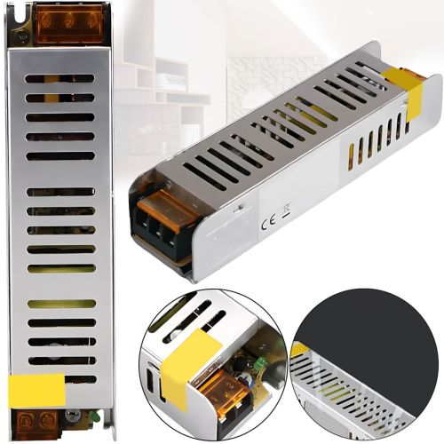 Імпульсний блок живлення Metal Long 12V 25A 300W S-300-12 мережевий адаптер з пасивним охолодженням для світлодіодних LED ламп в металевому корпусі