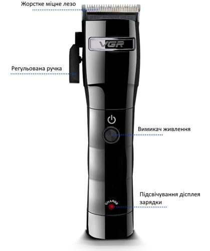 Беспроводная машинка для стрижки волос и бороды VGR V-011 профессиональный триммер для усов на аккумуляторе с набором съемных насадок USB 10W V011