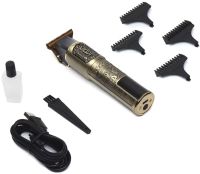 Аккумуляторная машинка для стрижки волос VGR V-073 беспроводной мужской окантовочный USB триммер для бороды и усов со сменными насадками и дисплеем