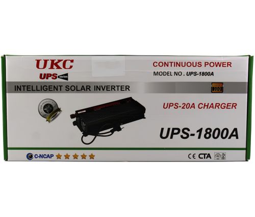 Автомобільний перетворювач інвертор UKC UPS-1800A 12V-230V 1800W автоперетворювач напруги струму AC/DC від мережі та акумулятора 12В 230В