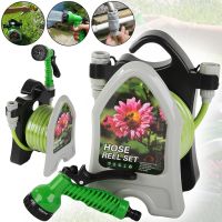 Садовий поливальний набір Roll Garden Hose Reel LY-907 водяний шланг 10 м на котушці з пістолетом розпилювачем 3/8" комплект для поливу 7 режимів