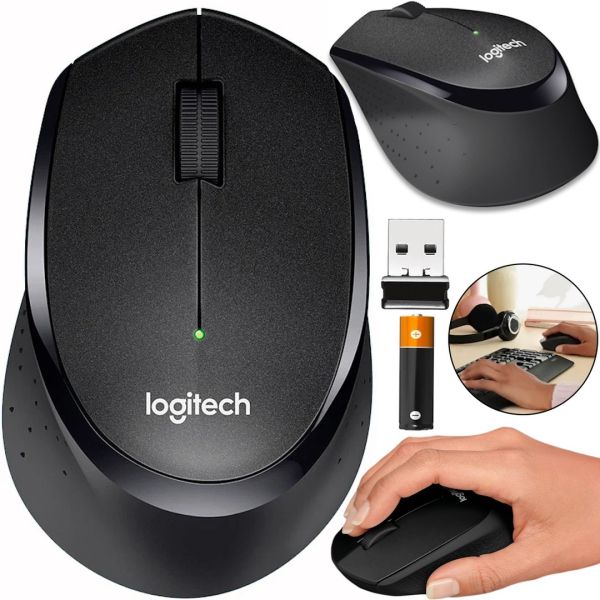 Бездротова оптична миша Logitech M330 Silent Plus Black ігрова геймерська мишка на батарейці для ПК комп'ютера і ноутбука 2.4 GHZ USB чорна