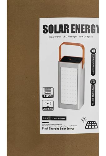 Портативний зарядний пристрій Power Bank Solar Energy YM-655 100000mah з ліхтариком USB зовнішній акумулятор повербанк JS-658