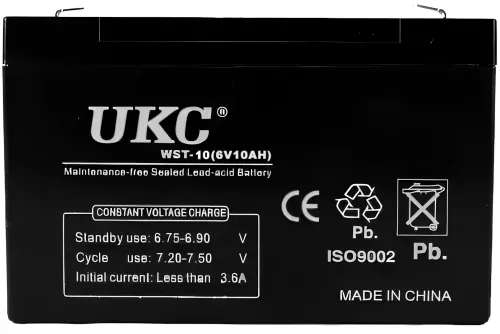 Аккумуляторная батарея UKC 6V 10Ah WST-10 универсальный свинцово-кислотный аккумулятор 6В 10Ач для торгового оборудования и игрушек