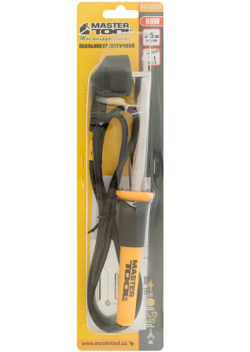 Контактний електричний паяльник Mastertool 44-0009 80W електропаяльник на підставці для з'єднання та паяння деталей і проводів від мережі 220V WL-9