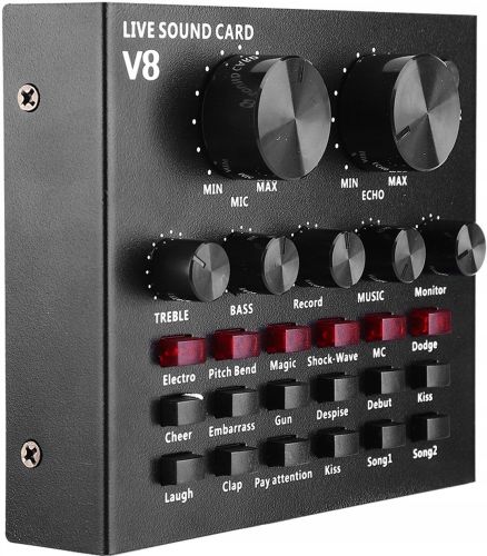 Внешняя звуковая аудио карта V8 внешняя USB-гарнитура, настольная беспроводная аудиосистема Bluetooth с режимом записи голоса для микрофона V-8