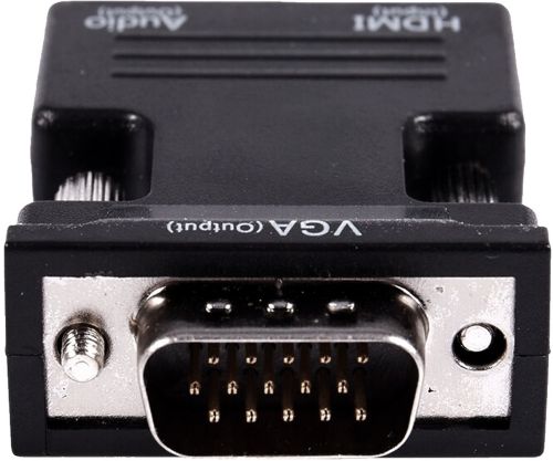 Конвертер HDMI-VGA OUT Black адаптер для перетворення сигналу 1080p з аудіо виходом, перехідник з HDMI на VGA кабель 3.5 мм jack Чорний