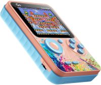 Портативна ігрова міні консоль з джойстиком Game Player G5 на 500 вбудованих ігор, кишенькова ретро приставка до телевізора av Micro USB рожева